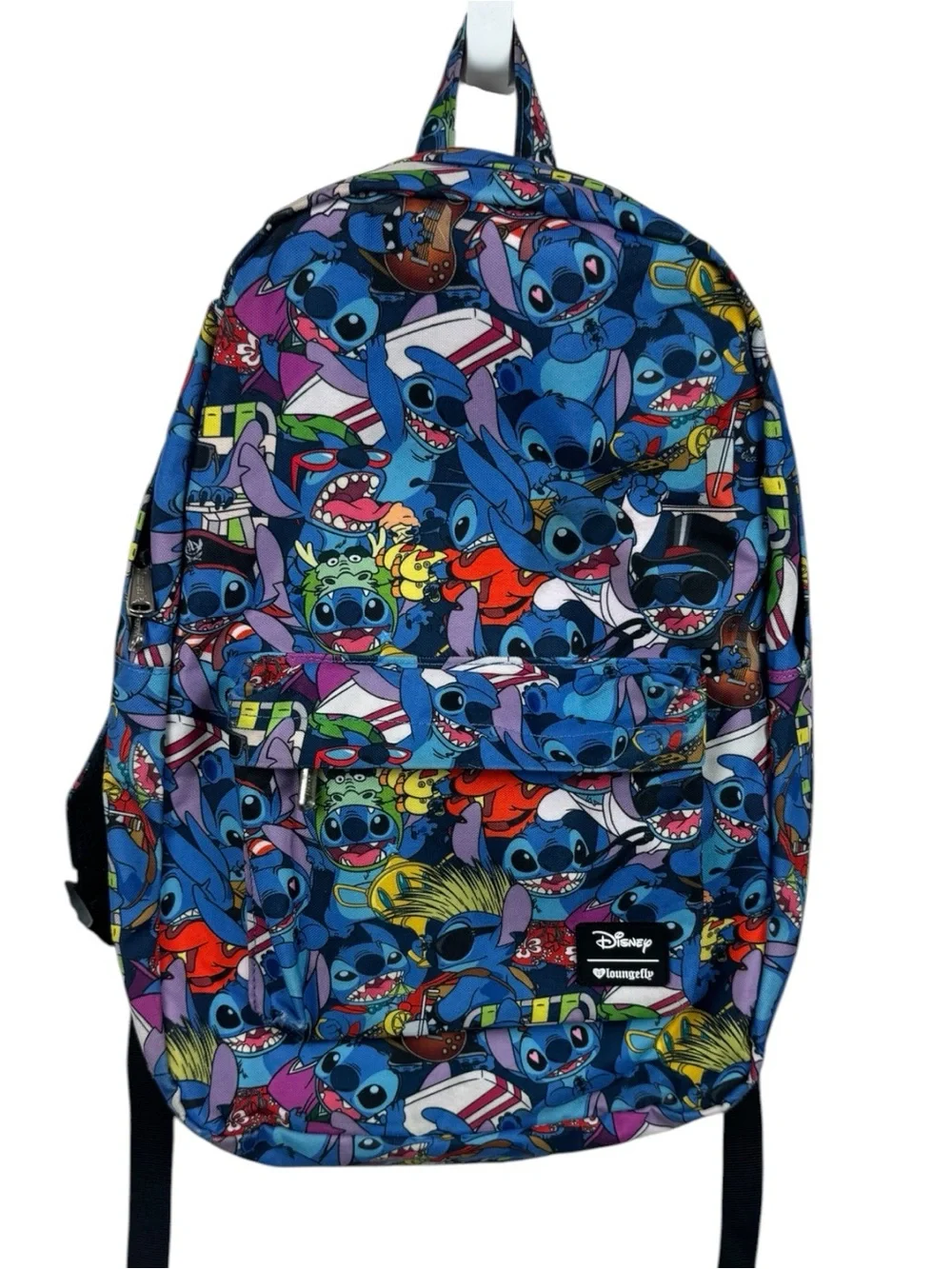 Disney Loungefly Stitch Multi Pose Allover Print Full Size Nylon Backpack